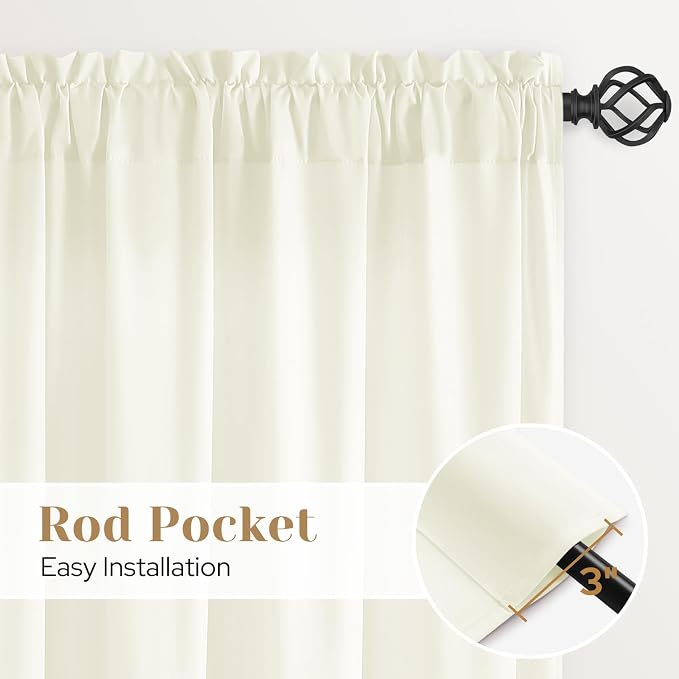 HOMEIDEAS Non-See-Through Ivory Privacy Sheer Kitchen Curtains, 30 X 24 Inches - Image 6