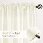 HOMEIDEAS Non-See-Through Ivory Privacy Sheer Curtains, 52 X 96 Inches Long 2 - Image 6