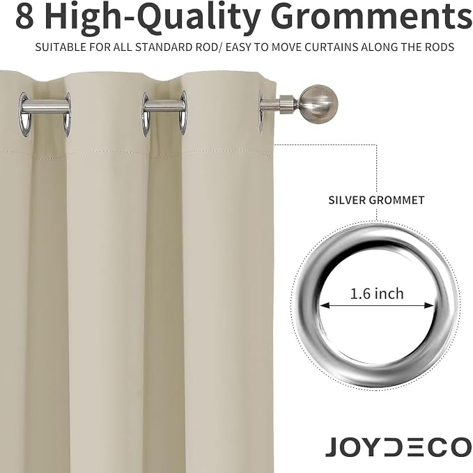 Joydeco Blackout Curtains 90 Inches Long 2 Panels Set, Thermal Insulated Long - Image 6