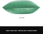 GIGIZAZA Mint Turquoise Velvet Decorative Throw Pillow Covers - Image 6