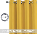Yakamok Mustard Yellow Room Darkening Grommet Window Drapes Thermal Insulated - Image 3