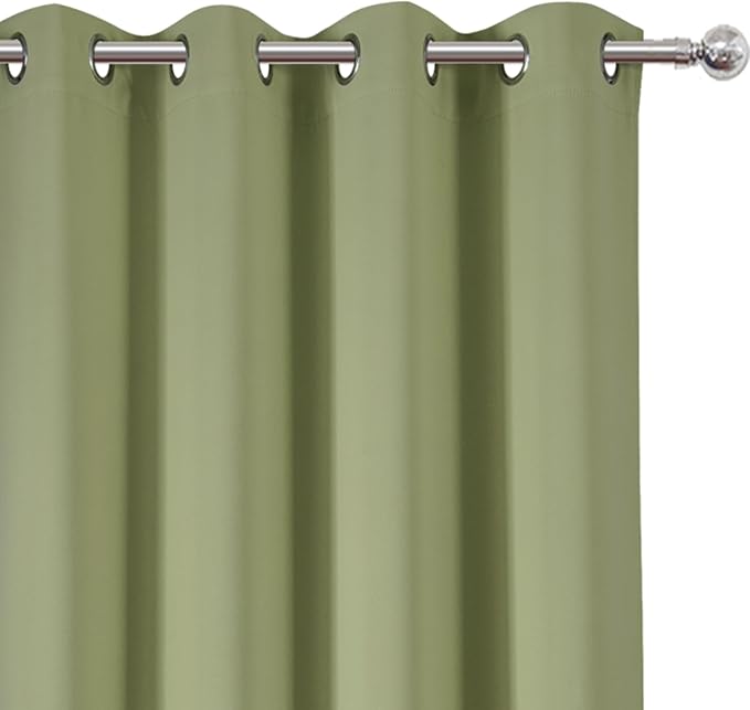 LEMOMO Blackout Curtains 66 x 84 inch/Sage Green Curtains Set of 2 - Image 6