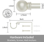 Thestoa Nickel Curtain Rods for Windows 30-62 Inch, 5/8" Stainless Steel Small - Image 3