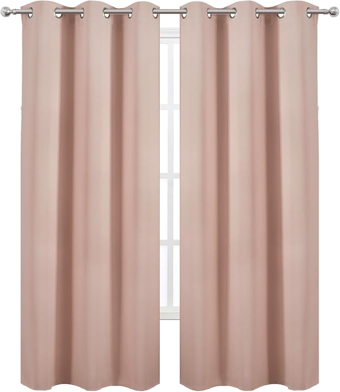 LEMOMO Blush Thermal Blackout Curtains/38 x 84 Inch/Set of 2 Panels Room - Image 2