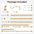 Zeerobee Curtain Rods for Windows 66 to 120, 1 Inch Industrial Wrap Around Gold - Image 7