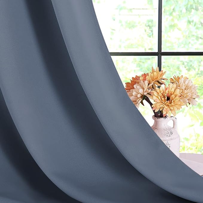 NICETOWN Thermal Insulated Curtains Blackout Draperies, Window Treatment Solid - Image 2