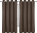 LEMOMO Chocolate Brown Blackout Curtains 66 x 63 Inch Length/Set of 2 Curtain by Lemomo