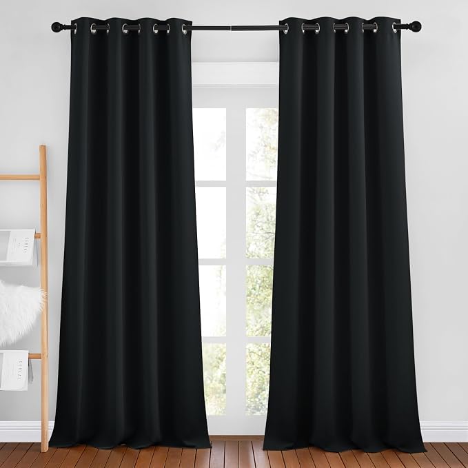 NICETOWN Black Out Curtains 96 inches Long, Grommet Thermal Insulated Blackout by NICETOWN
