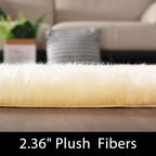 Latepis Yellow Fur Rugs Small 2x3 Area Faux Sheepskin Rug Throw - Image 2