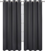 LEMOMO Blackout Curtains 52 x 84 inches Long Dark Grey Curtains Set of 2 Panels - Image 2