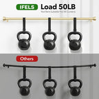 IFELS Heavy Duty Curtain Rods for Windows 72 to 144 Inch, 1 Inch Adjustable - Image 6