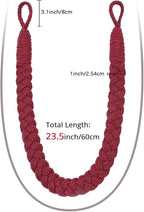 NICEEC 2 Pack Natural Cotton Rope Curtain Tiebacks Elegant Boho Style - Image 3
