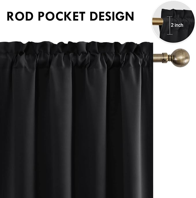 DWCN Blackout Curtains Room Darkening Thermal Insulated Bedroom Curtains Window - Image 4
