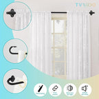 TVWOO 2 Pack Wrap Around Curtain Rods, 28 to 48 Inch, 5/8 Inch Adjustable - Image 2