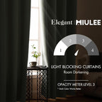 MIULEE Room Darkening Curtains Thermal Insulated Black Out Drapes Solid Window - Image 2