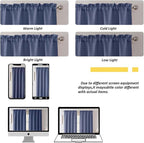 Chyhomenyc Blue Valance for Windows, Light Filtering Faux Linen Solid Short - Image 5