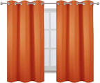 LEMOMO Orange Blackout Curtains 42 x 54 Inch Length Set of 2 Panels Grommet - Image 2