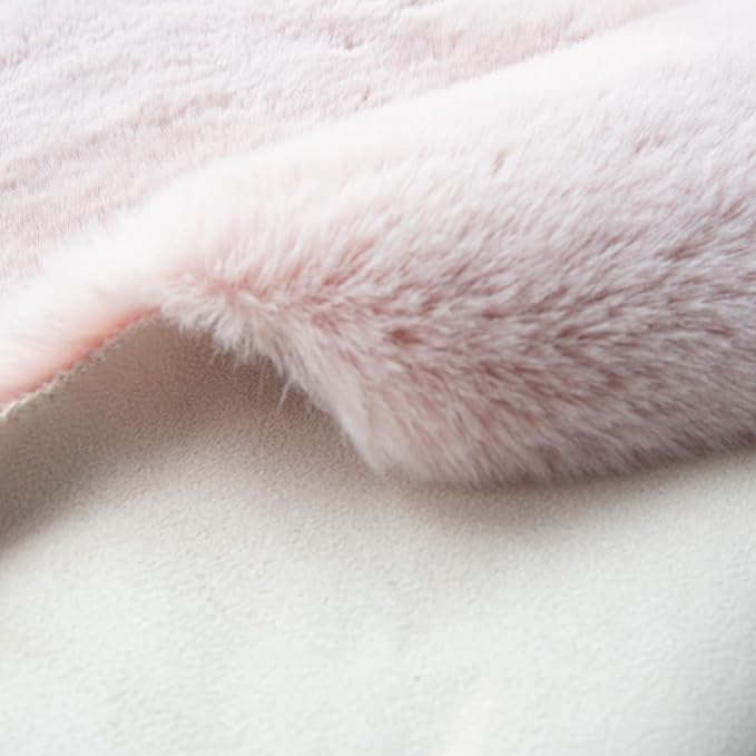 ORINOVA Shag Rug 6x9 Area Rugs for Living Room Pink Fuzzy Washable Faux Rabbit - Image 4