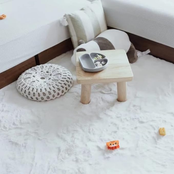 Ghouse Soft Faux Sheepskin Fur Rug 4x6 White Fluffy Bedside Rug Plush Shag - Image 5