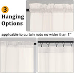 Gwine Ivory Sheer Curtains 108 Inches Long 2 Panels Set, Voile Light Filtering - Image 4