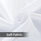 youleyar Solid Sheer Rod Pocket Curtain Voile Draperies 2 Panels White Beige - Image 7