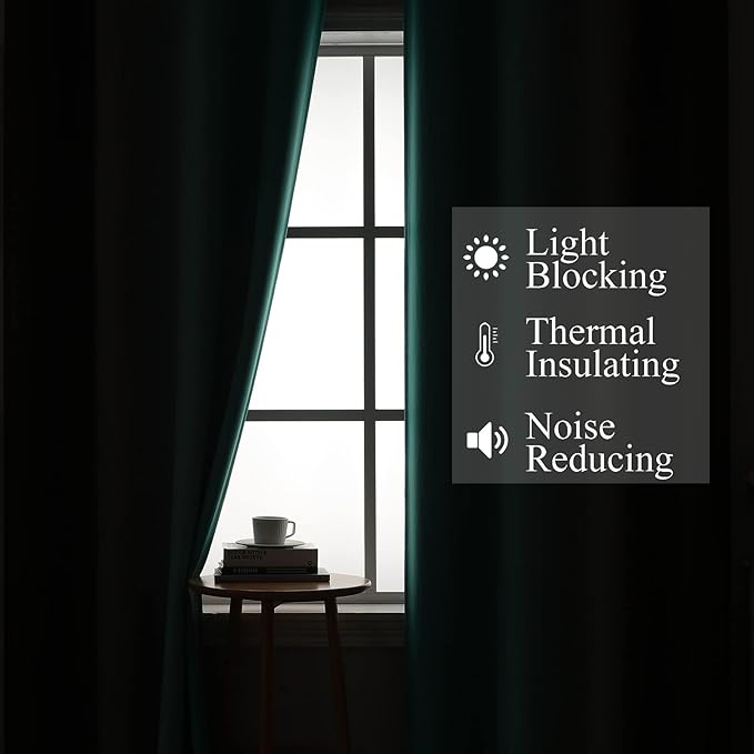 Estelar Textiler Brown and Teal Ombre Blackout Curtains 63 Inches Long - Image 3