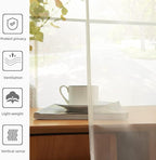 youleyar Solid Sheer Rod Pocket Curtain Voile Draperies 2 Panels Ivory Beige - Image 5