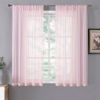 Tollpiz Sheer Curtains Linen Textured Bedroom Curtain Sheers Light Filtering by Tollpiz