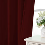 CUCRAF Burgundy Red Blackout Curtains 96 inch Length 2 Panels Set, Rod Pocket - Image 6