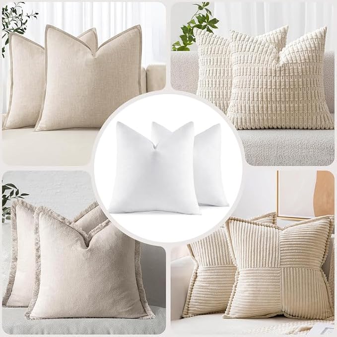 MIULEE 24x24 Euro Pillow Inserts, Decorative Fluffy Throw Pillow Inserts Cotton - Image 7