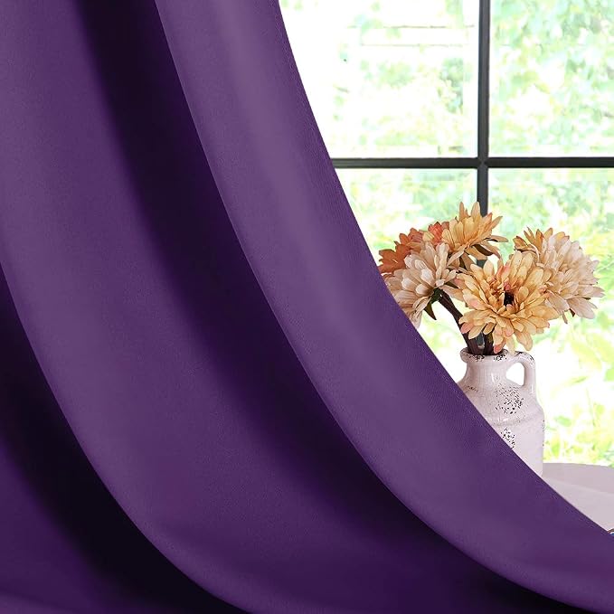 NICETOWN Bedroom Curtains Blackout Drapery Panels, 2 Panels, 70 x 72 inches - Image 4
