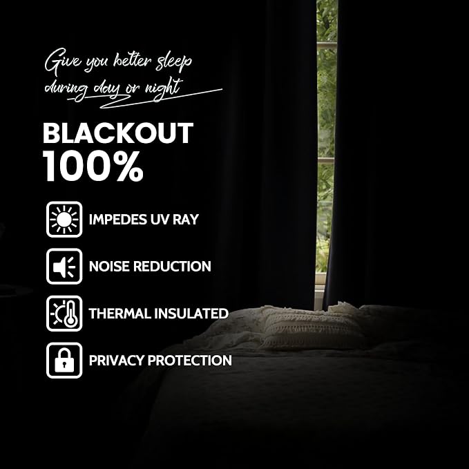 Yakamok Lilac 100% Blackout Curtains 84 Inches Long - Image 2