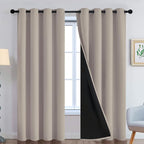 Yakamok 100% Blackout Curtains 84 Inches Long, 2 Thick Layers Heat and Full by Yakamok