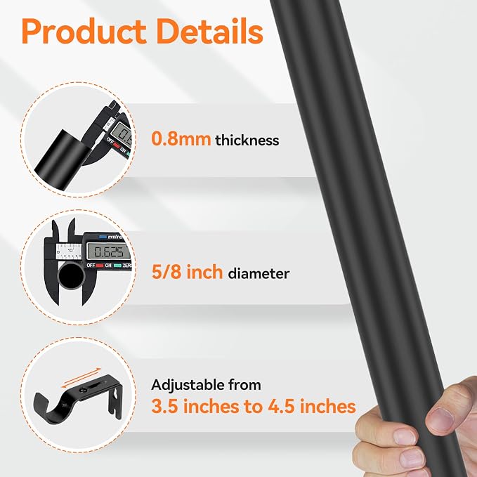 Curtain Rod Set for Windows 28 to 60 Inch - Image 3