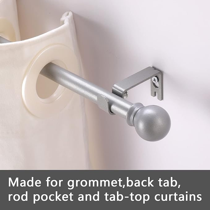 GXOACKJ Curtain Rods for windows 48 to 84-93 inch, 5/8 inch Decorative Silver - Image 3