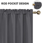 DWCN Short Blackout Curtains 36 inches Length 2 Panels Set, Half Window Rod - Image 3