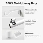 IFELS Heavy Duty Curtain Rods for Windows 48 to 84 Inch, 1 Inch White Curtain - Image 4