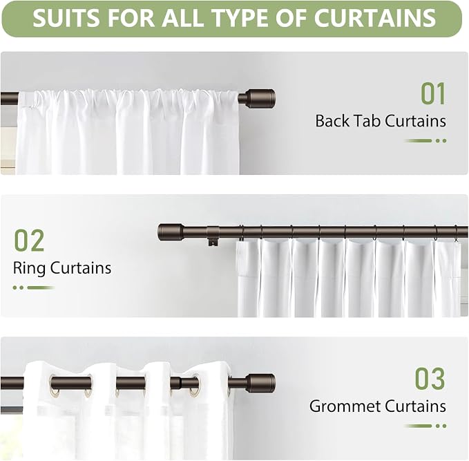 5/8” Diameter Curtain Rods 30-45 Inch, - Image 7