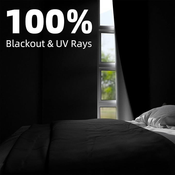 NIGHTON Portable Blackout Curtains 120"×70", Strong Hook and Loop Tape Strips - Image 2