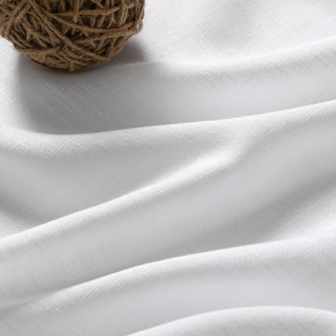Nanspring White Linen Curtains 80 Inch Length - Image 5