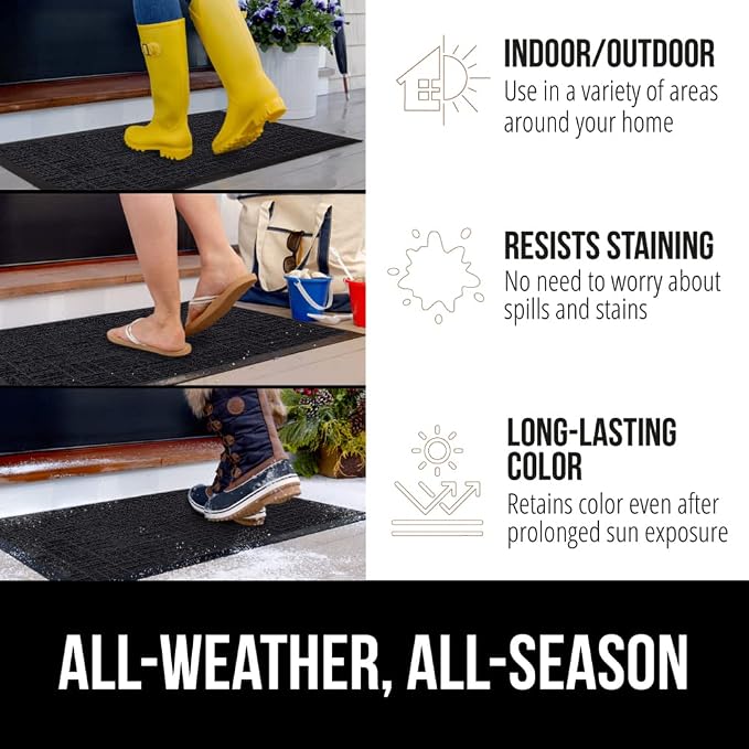GORILLA GRIP 100% Waterproof All-Season WeatherMAX Doormat US Designed Natural - Image 4