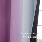 Purple and Grey Blackout Curtains 45 Inches Long, Ombre and Wavy Line Pattern - Image 5