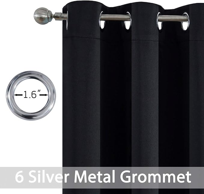Yakamok Blackout Curtains for Bedroom, Room Darkening Thermal Insulated Grommet - Image 3