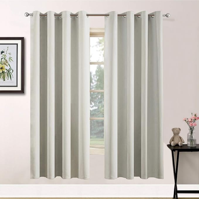 Yakamok Curtains 63 Inch Length Room Darkening Thermal Insulated Soft and by Yakamok