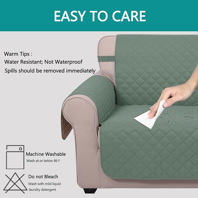 U-NICE HOME Loveseat Sofa Cover Reversible Couch Cover - Image 5