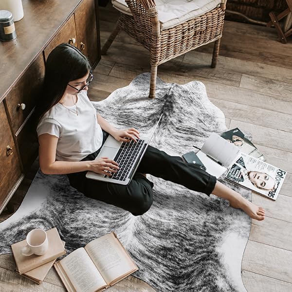AROGAN 8×10 Feet Western Decor Faux Fur Cowhide Rug, Premium Animal Skin Cow - Image 8