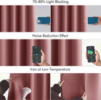 MIULEE Dusty Rose Back Tab Blackout Curtains 72 Inches Long 2 Panels Set - Image 5