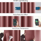 MIULEE Dusty Rose Back Tab Blackout Curtains 102 Inch Long 2 Panels Set - Image 5