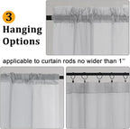 Gwine Light Grey Sheer Curtains 30 Inch Length, Short Light Filtering Voile - Image 5