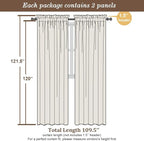 Chyhomenyc Extra Long Gold Sheer Curtains 120 Inch Length 2 Panels Set - Image 4